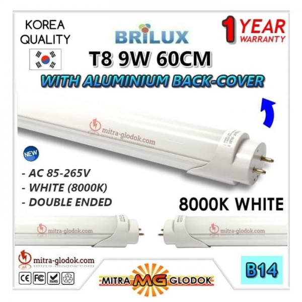 LED Neon Panjang TL T8 Tube 9W 60 cm - Aluminium Case | Brilux - High Quality